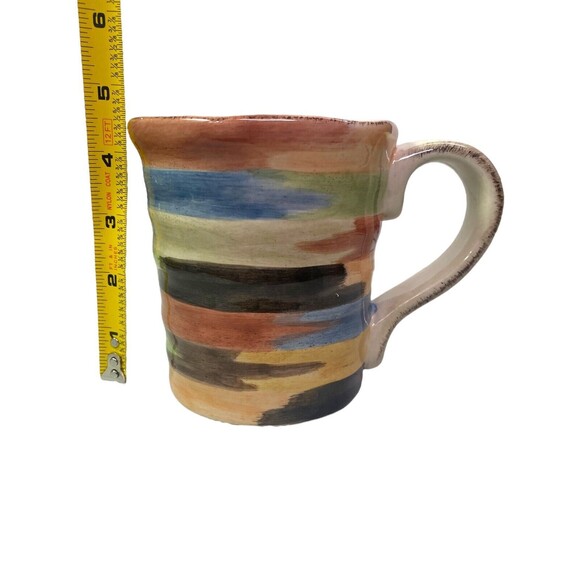 Tabletops Lifestyles Coffee Mug Calvia Hand Painted Multicolor 16 oz Set Of 2 - Picture 7 of 11